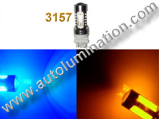 1157 3157 7443  Led Switchback  22 Watt led Blue Amber Turn Signal Bulbs
