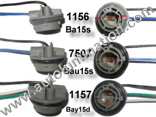 1156 7506 1157 2357 7507  Plastic Twist Lock Pigtail Bulb Socket Connector Wiring