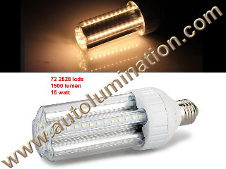 E27 Led 15 Watt 1500Lumen 2835 72 led Watt Light Bulb 3000K Warm White