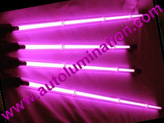Car with Neon Underbody Light Tubes Pink