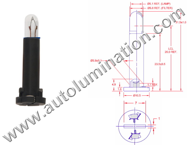 Instrument Panel Radio Light DNW21-EW89/GRA/32.5MM/39-08-5H