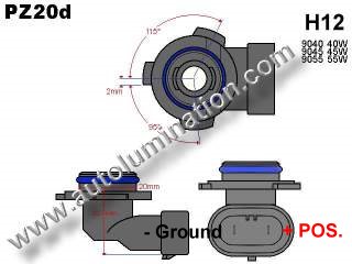 H12 9040 9045 9055 Pz20d Headlight Socket Plug Base