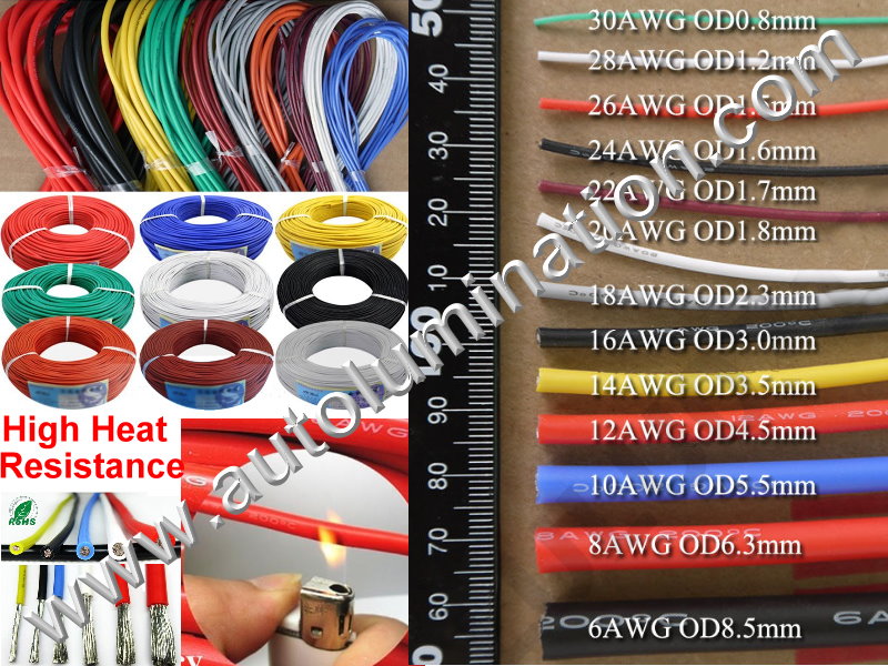 Silicone Wire Sizes and Gauges