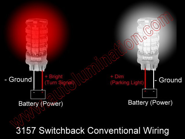 3157 red white switchback  led conventional wiring schematic