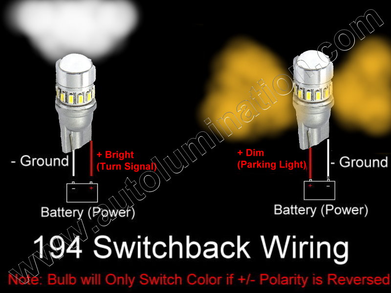 2825 194 161 168 Switchback White Amber led Bulb Wiring